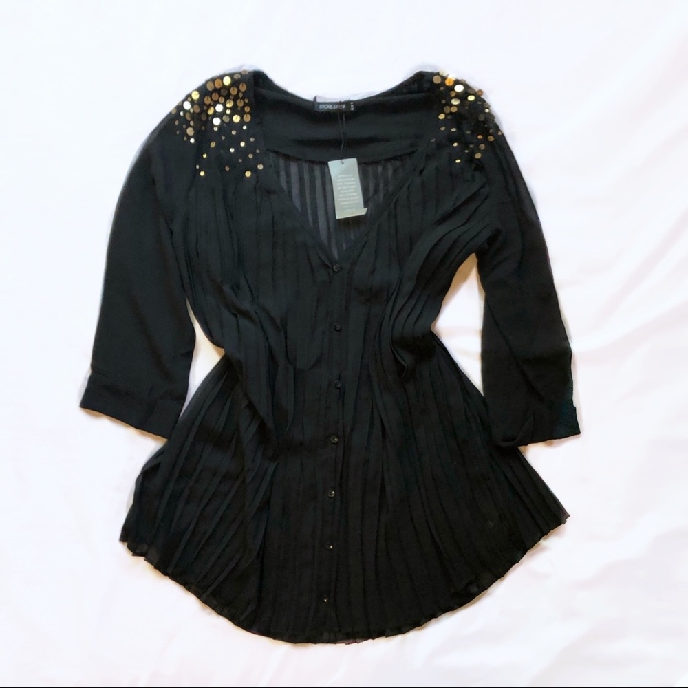 stone row ⋆ sequin pleated tunic top